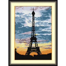 30105 Ейфелева вежа на заході сонця. Dream Art. Набір алмазної мозаїки (квадратні, повна)