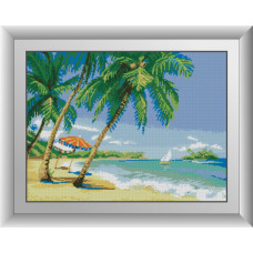 30161 Тропічний пляж. Dream Art. Набір алмазної мозаїки (квадратні, повна)