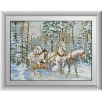 30167 Зимова трійка. Dream Art. Набір алмазної мозаїки (квадратні, повна)