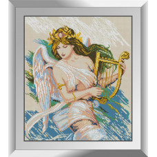 31679 Ангел з арфою. Dream Art. Набір алмазної мозаїки (квадратні, повна)