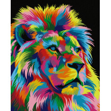 50010 Райдужний лев. Dream Art. Набір для малювання картини за номерами
