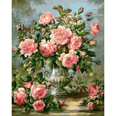 TC3376 Рожеві троянди. Пан Мольберт. Набір для малювання картини за номерами