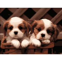 TC3801 Допитливі щенята. Пан Мольберт. Набір для малювання картини за номерами