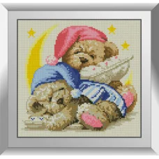 20002 Сплячі ведмедики. Dream Art. Набір алмазної мозаїки (круглі камені, повна)