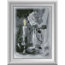 30087 Свічка і троянда. Dream Art. Набір алмазної мозаїки (квадратні, повна)