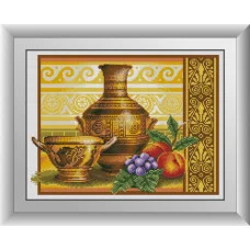 30214 Ваза з персиками. Dream Art. Набір алмазної мозаїки (квадратні, повна)