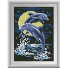 30245 Дельфіни. Dream Art. Набір алмазної мозаїки (квадратні, повна)