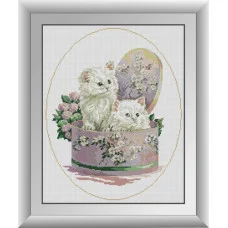 30394 Подарунок (кошенята). Dream Art. Набір алмазної мозаїки (квадратні, повна)