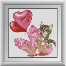 30483 Кошеня в туфельках. Dream Art. Набір алмазної мозаїки (квадратні, повна)
