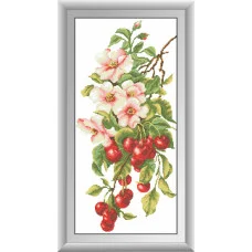 30526 Шипшина з черешнею. Dream Art. Набір алмазної мозаїки (квадратні, повна)