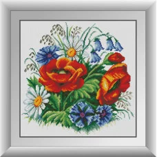 30594 Польовий букет. Dream Art. Набір алмазної мозаїки (квадратні, повна)