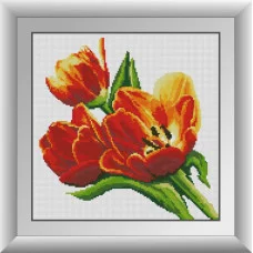 30599 Букет тюльпанів. Dream Art. Набір алмазної мозаїки (квадратні, повна)
