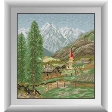 30927 Село в горах. Dream Art. Набір алмазної мозаїки (квадратні, повна)