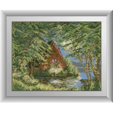 31063 Лісовий будиночок. Dream Art. Набір алмазної мозаїки (квадратні, повна)