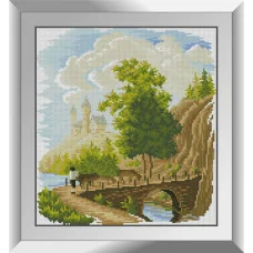 31811 Замок у горах. Dream Art. Набір алмазної мозаїки (квадратні, повна)
