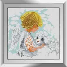 31813 Янгол з овечкою. Dream Art. Набір алмазної мозаїки (квадратні, повна)