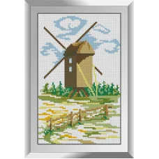 31826 Старий млин 4. Dream Art. Набір алмазної мозаїки (квадратні, повна)